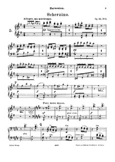 Six Short Melodic Pieces for Harmonium and Piano, Op.40: No.5 Scherzino – harmonium part by Horace Wadham Nicholl
