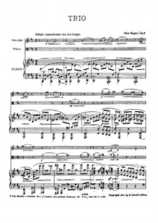 Piano Trio No.1 in B Minor, Op.2: Piano Trio No.1 in B Minor by Max Reger