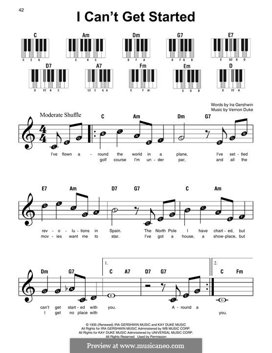 I Can't Get Started with You: Para Piano by Vernon Duke