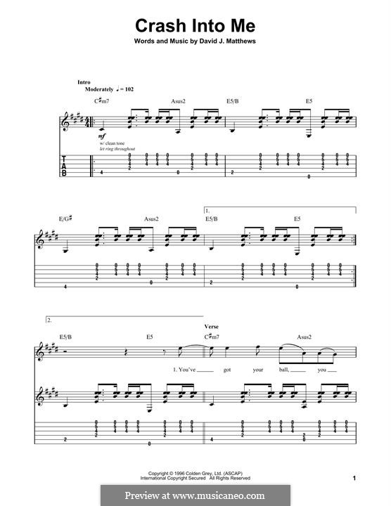 Crash Into Me (Dave Matthews Band): Para guitarra com guia by David J. Matthews