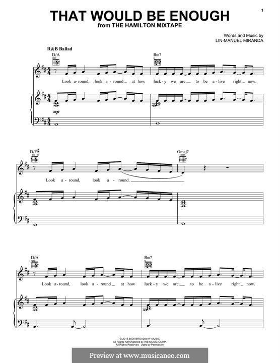 That Would Be Enough (from Hamilton) por L. Miranda em músicaNeo