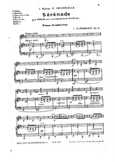 Serenade for Violin and Orchestra, Op.4: Piano conductor by Alfredo D'Ambrosio