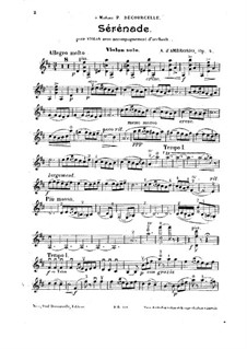Serenade for Violin and Orchestra, Op.4: violino parte solo by Alfredo D'Ambrosio