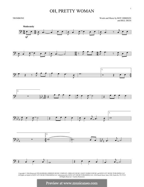 Oh, Pretty Woman: para trombone by Bill Dees, Roy Orbison