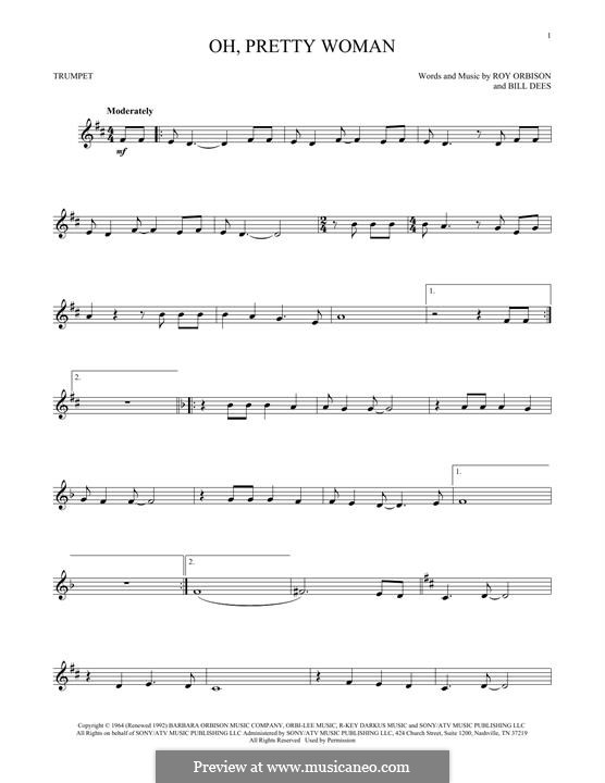 Oh, Pretty Woman: para trompeta by Bill Dees, Roy Orbison