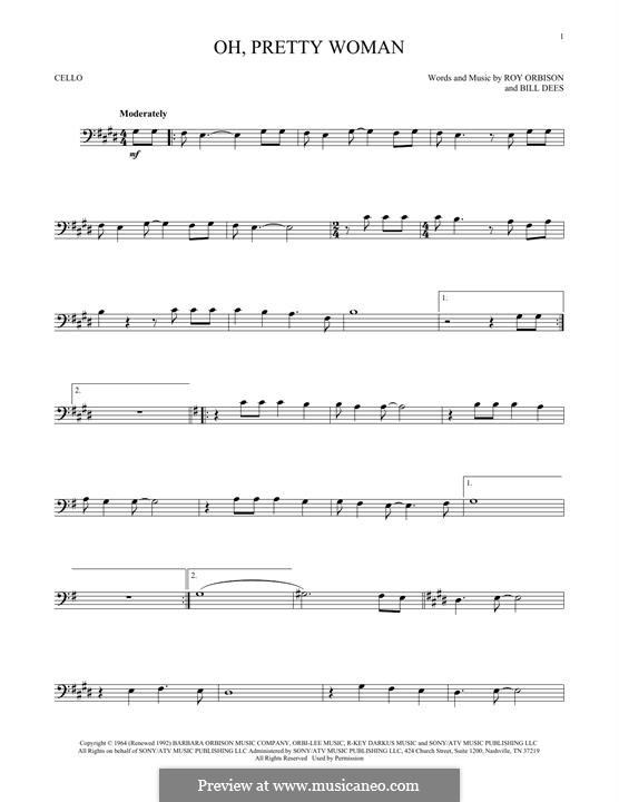 Oh, Pretty Woman: para violoncelo by Bill Dees, Roy Orbison