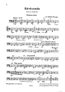 Serenade for Violin and Orchestra, Op.4: parte violoncelo by Alfredo D'Ambrosio