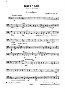 Serenade for Violin and Orchestra, Op.4: Parte contrabaixo by Alfredo D'Ambrosio