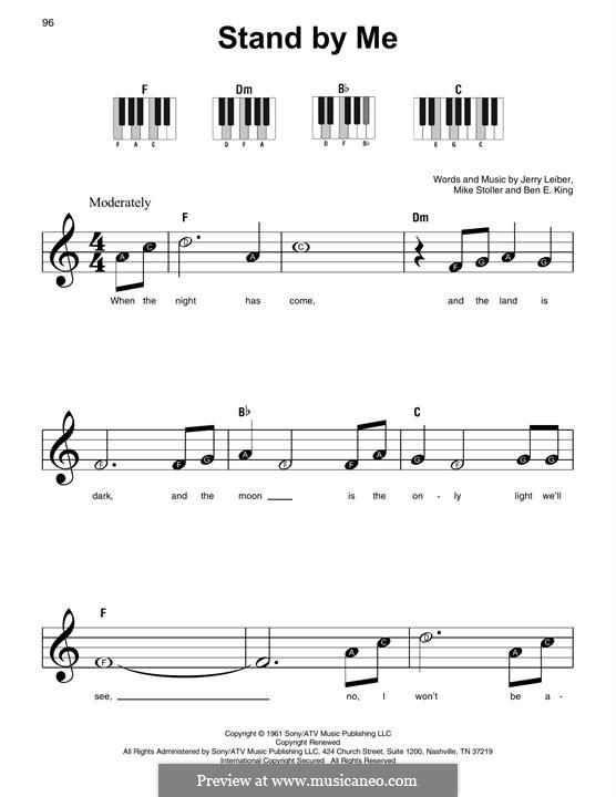 Stand By Me, for Piano: Versão Facil by Ben E. King, Jerry Leiber, Mike Stoller