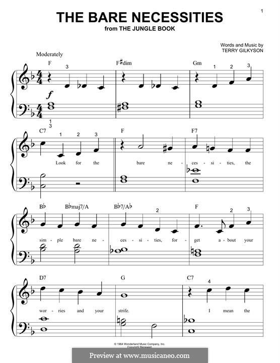 Piano version: Big notes by Terry Gilkyson