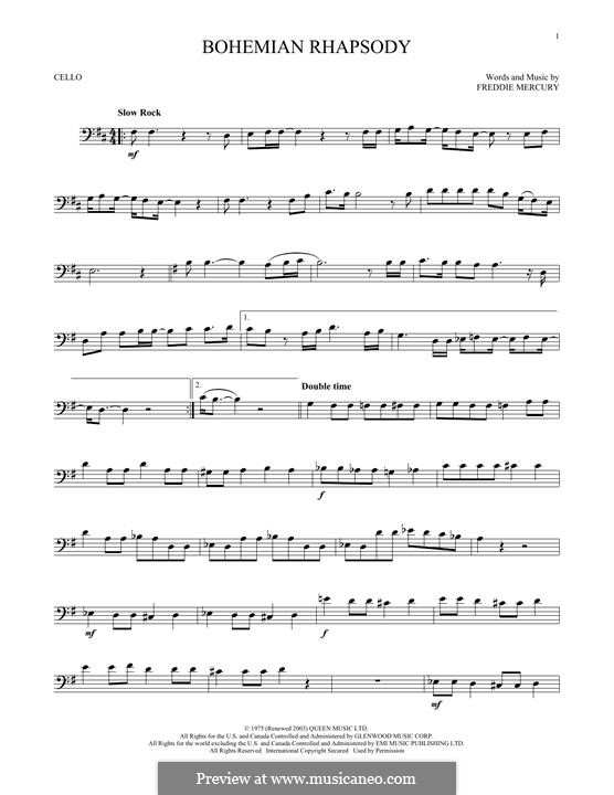 Instrumental version: para violoncelo by Freddie Mercury