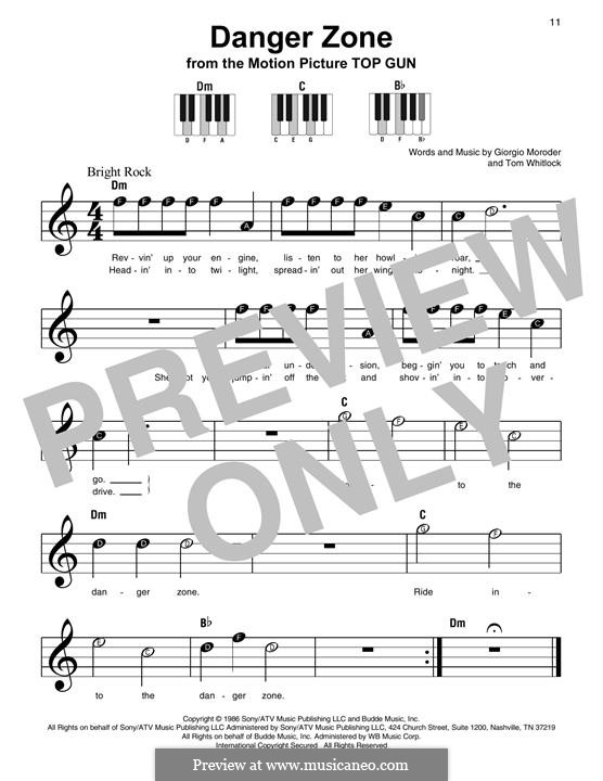 Danger Zone (from Top Gun): Facil para o piano by Giorgio Moroder, Tom Whitlock