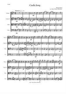 Cradle Song: para quartetos de cordas by William Byrd