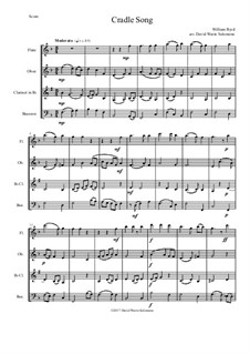 Cradle Song: Para quarteto de sopro by William Byrd