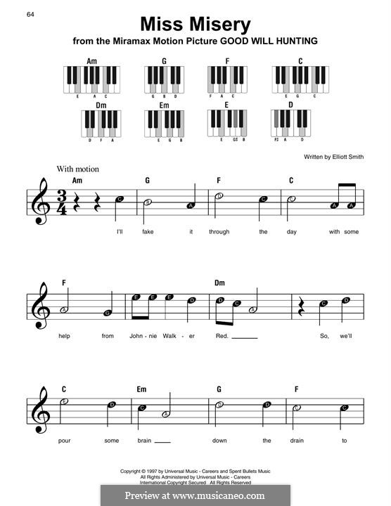 Miss Misery: Facil para o piano by Elliott Smith