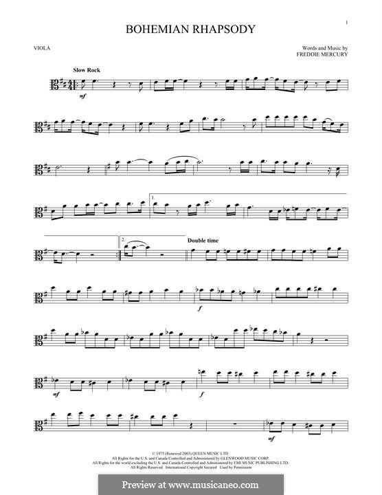 Instrumental version: para viola by Freddie Mercury