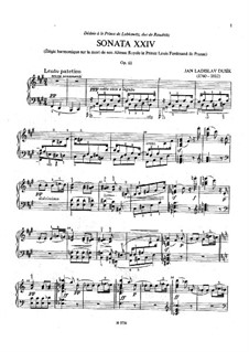 Sonata for Piano in F Sharp Minor, Op.61 Craw 211 : For a single performer by Jan Ladislav Dussek