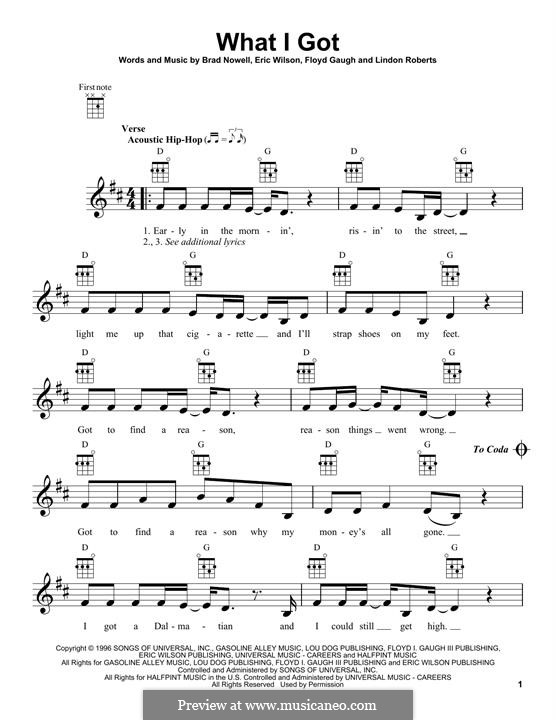 What I Got (Sublime): para ukulele by Brad Nowell, Eric Wilson, Floyd Gaugh, Lindon Roberts