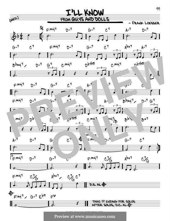 I'll Know (from Guys and Dolls) por F. Loesser Partituras on músicaNeo