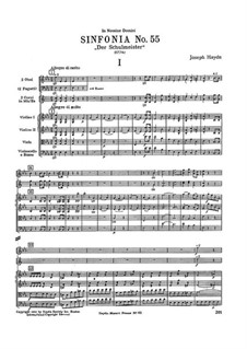 Symphony No.55 in E Flat Major 'The Schoolmaster', Hob.I/55: Partitura completa by Joseph Haydn