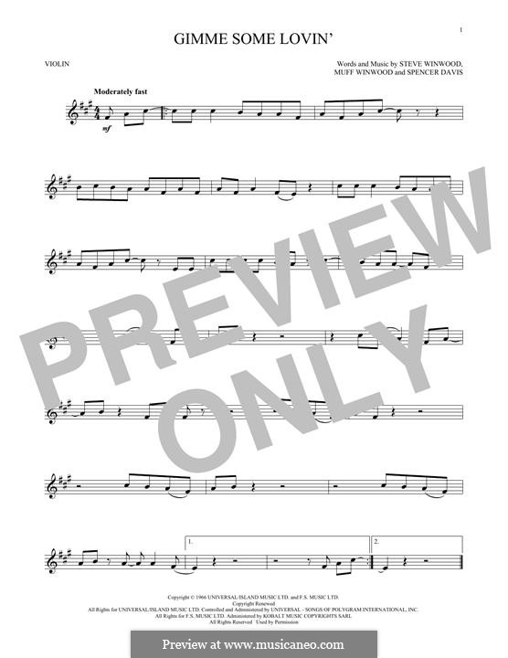 Gimme Some Lovin' (The Spencer Davis Group): para violino by Muff Winwood, Spencer Davis, Steve Winwood