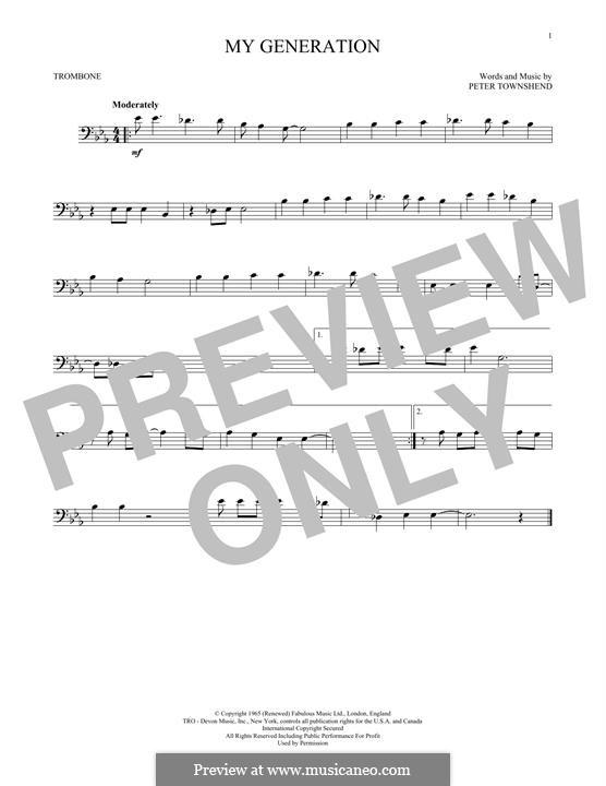 My Generation (The Who): para trombone by Peter Townshend