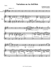 Variations on au Joli Bois: For alto saxophone and harp by Claudin de Sermisy