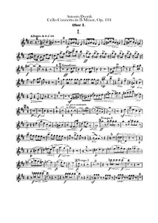 Concerto for Cello and Orchestra in B Minor, B.191 Op.104: parte de oboes by Antonín Dvořák