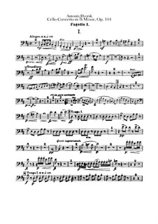 Concerto for Cello and Orchestra in B Minor, B.191 Op.104: parte fagotes by Antonín Dvořák