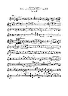 Concerto for Cello and Orchestra in B Minor, B.191 Op.104: parte trompa by Antonín Dvořák