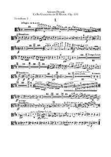 Concerto for Cello and Orchestra in B Minor, B.191 Op.104: parte de trombones e tubas by Antonín Dvořák