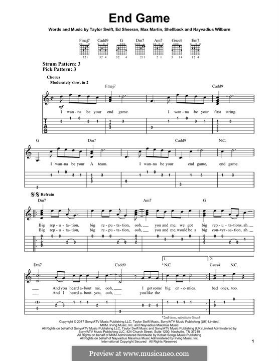 End Game (feat. Ed Sheeran and Future): Para Guitarra by Ed Sheeran, Shellback, Max Martin, Taylor Swift, Nayvadius Wilburn