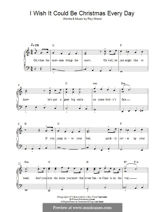 I Wish It Could Be Christmas Every Day (Wizzard): Para Piano by Roy Wood