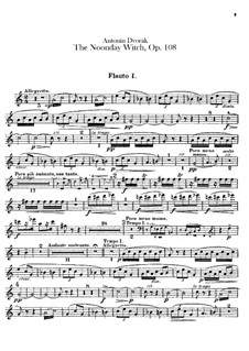 Polednice (The Noon Witch), B.196 Op.108: parte de flautas by Antonín Dvořák