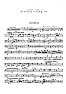 Polednice (The Noon Witch), B.196 Op.108: Parte contrabaixo by Antonín Dvořák
