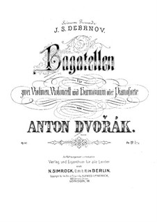 Bagatelles for Two Violins, Cello, Harmonium (or Piano), B.79 Op.47: Partitura completa by Antonín Dvořák