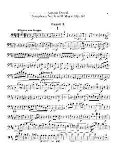 Symphony No.6 in D Major, B.112 Op.60: parte fagotes by Antonín Dvořák