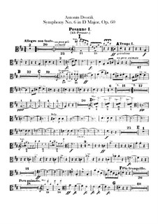Symphony No.6 in D Major, B.112 Op.60: parte de trombones e tubas by Antonín Dvořák