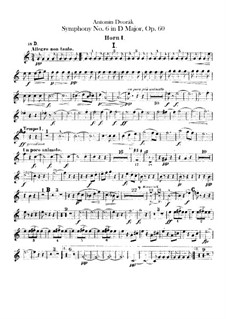 Symphony No.6 in D Major, B.112 Op.60: parte trompa by Antonín Dvořák