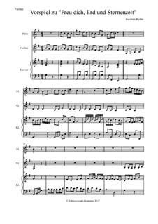 Vorspiel zu 'Freu dich, Erd und Sternenzelt': Für Flöte, Bratsche und Klavier by Joachim Roller