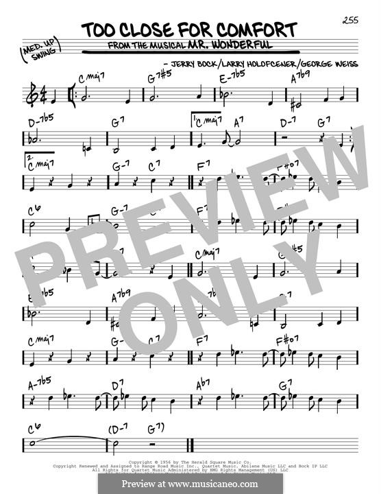 Too Close for Comfort: Para Guitarra by George David Weiss, Jerry Bock, Larry Holofcener