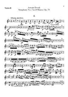 Symphony No.7 in D Minor, B.141 Op.70: violino parte II by Antonín Dvořák