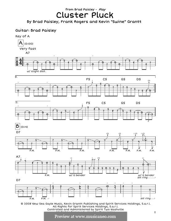 Cluster Pluck: Para Guitarra by Brad Paisley, Frank Rogers, Kevin 'Swine' Grant