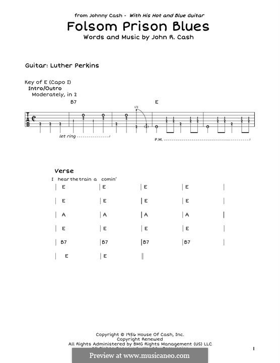 Folsom Prison Blues: Para Guitarra by Johnny Cash