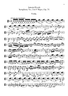 Symphony No.5 in F Major, B.54 Op.76: parte viola by Antonín Dvořák