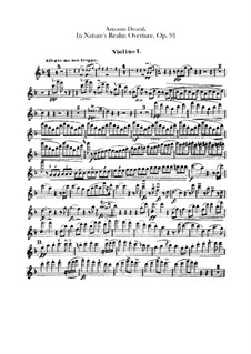 V přírodě (In Nature's Realm), B.168 Op.91: violino parte I by Antonín Dvořák