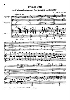 Trio No.3 for Cello (or Violin), Harmonium and Piano, Op.46: movimento I by August Reinhard