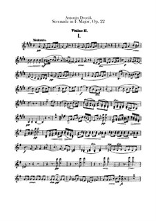 Serenade in E Major, B.52 Op.22: violino parte II by Antonín Dvořák