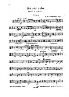 Serenade for Violin and Orchestra, Op.4: parte viola by Alfredo D'Ambrosio