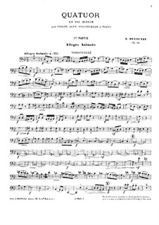 Piano Quartet in G Minor, Op.38: parte violoncelo by Edouard Destenay